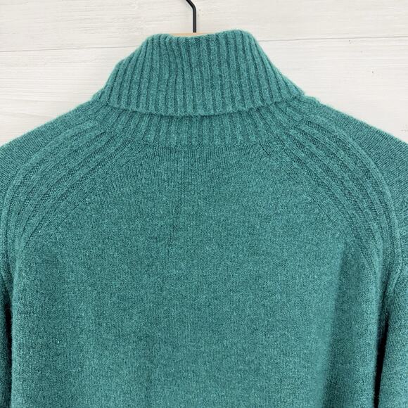 J.Crew Supersoft Yarn Turtleneck Sweater Women S Green Wool Alpaca Blend Cozy - Picture 7 of 15